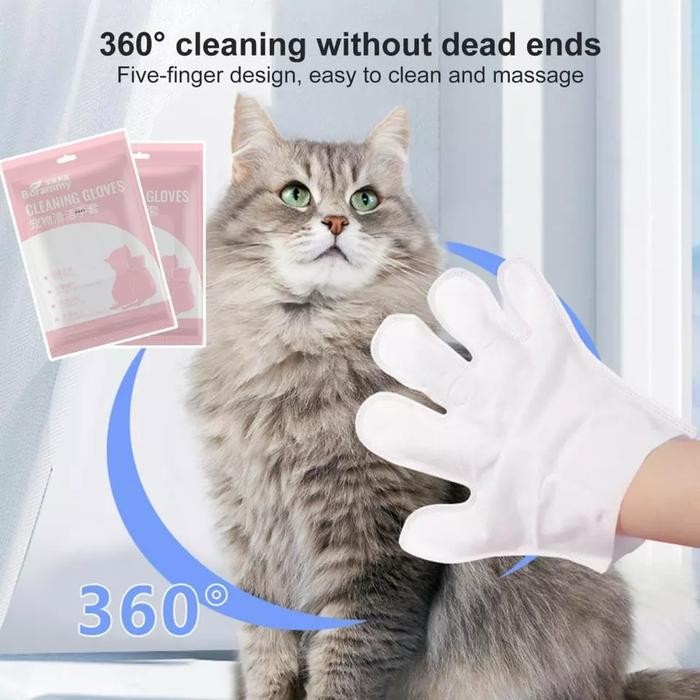 Pet Gloves Free Wash Pet Cleaning Gloves Isi 5pcs