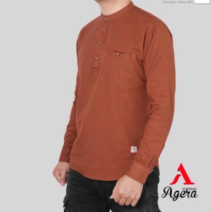 Koko Panjang Tangan Original Agera Vintage/Kemko Kurta Dan Kem Baju Muslim Pria Dewasa Nyaman
