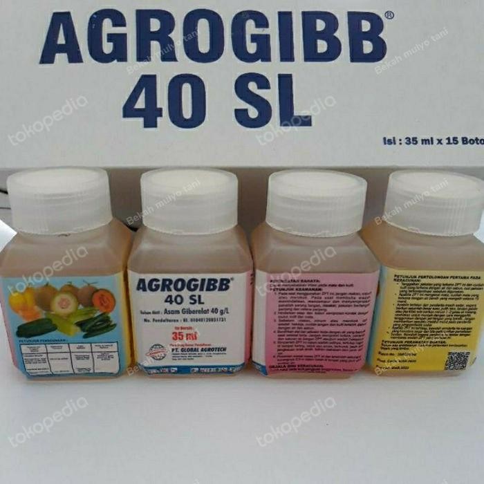 Terlaris Agrogibb 40sl 35ml ga3 giberelid acid zpt pembesar buah naga melon dll SALE