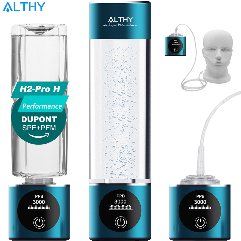 ALTHY Hydrogen Water Generator Bottle DuPont SPE+PEM Dual Chamber
