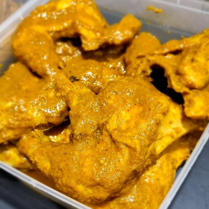 

ayam kalasan ungkep bumbu kuning kepala ayam kalasan