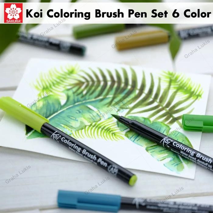 

sakura koi coloring brush pen - 6 gray set kode 512