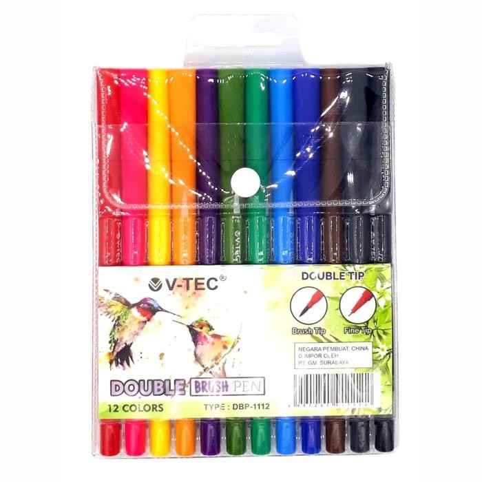 

brush pen 12 warna kaligrafi double tip kode 1010