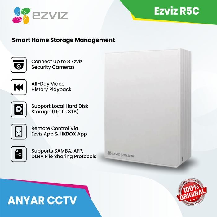 EZVIZ R5C 8Channel NAS Home Storage Management Up to 8TB Garansi Resmi