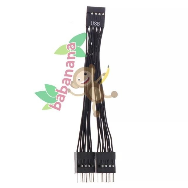 Kabel Extension Splitter USB 9 pin Motherboard 1 Female to 2 Male AIO