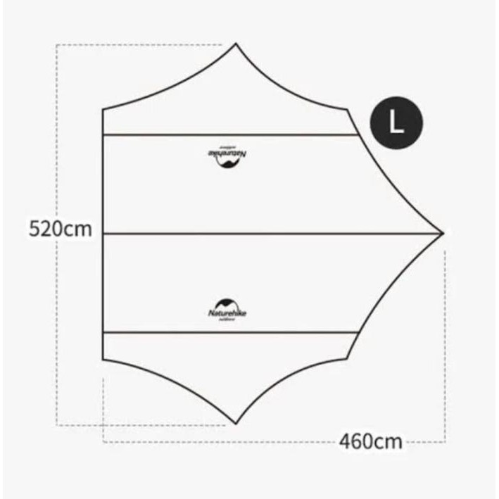 Flysheet hexagonal naturehike NH16T013-S black 520x460cm with 2 poles