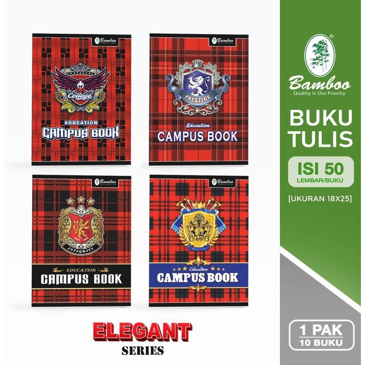 

Bamboo Buku Tulis Boxy 50 Elegant Series [1 Pak/10 Buku]