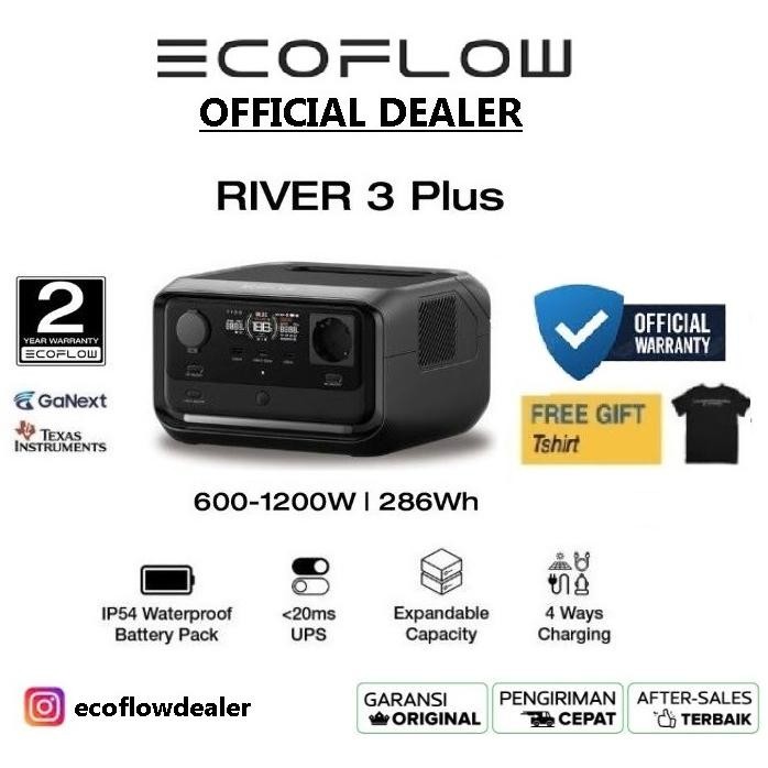 Ecoflow New River 3 Plus Portable Power Station 286Wh 600W Professional Ups