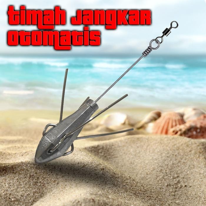 Timah Jangkar Otomatis Anti Nyangkut Pemberat Bandul Pancing joran Reel Untuk Memancing *