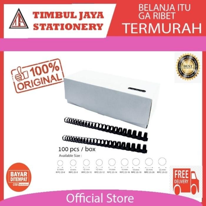 

Paperline Joyko Binding Ring Plastic Comb Spiral Jilid Round F4 1 Box 100 Pcs