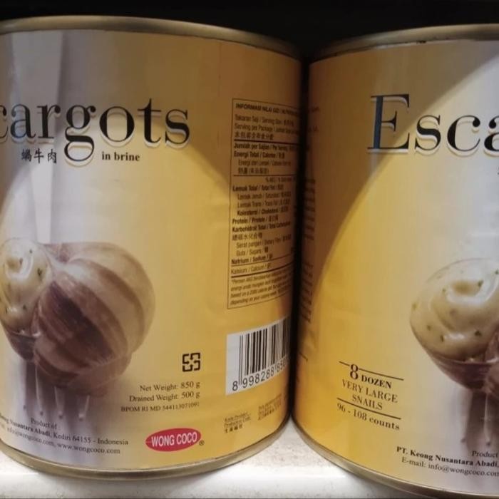 

Wong Coco Escargot 850gr / Daging Bekicot Dalam Kaleng 850gr