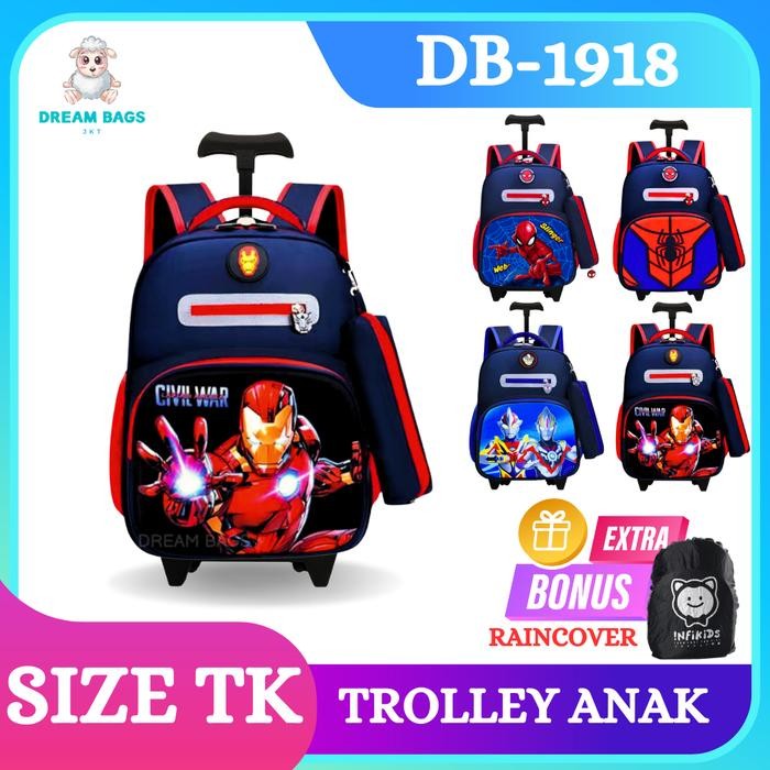 ORIGINAL.. TAS TROLI ANAK SD LAKI IMPORT DREAM BAGS RANSEL KOPER ANAK