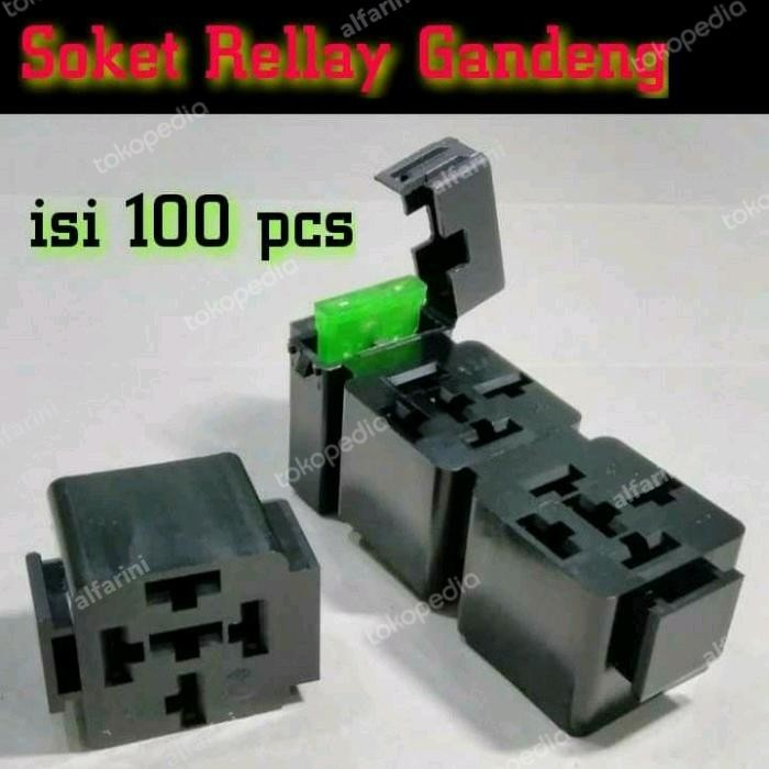 Soket Relay Gandeng soket relay 4 kaki soket relay 5 kaki warna hitam