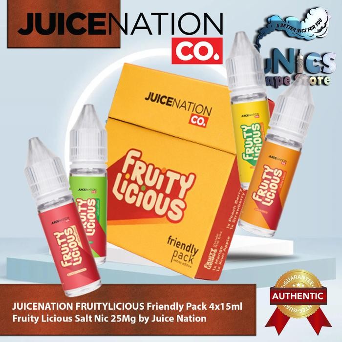 

FREShBgt- JUICENATION FRUITYLICIOUS Friendly Pack 4x15ml Fruity Licious SaltNic