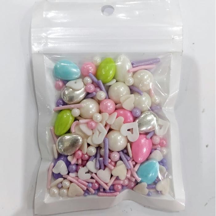 

FREShBgt- Sprinkle Spikel Trimit Aneka Bentuk & Warna 20 gr - Hiasan Kue - Pearl