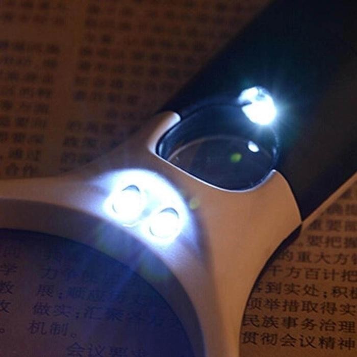 

Kaca Pembesar LED 2in1 Pembesar 3 LED Membaca Magnifying Glass Dengan Lampu