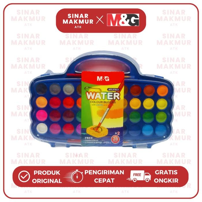

Solid/Block Watercolor Paint/Cat Air Padat 36+2 Warna 23 mm M&G APL976L5 Set