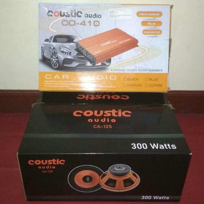Mantab Paket Audio Mobil Power 4 Chanel & Subwofer Coustic Audio 12"