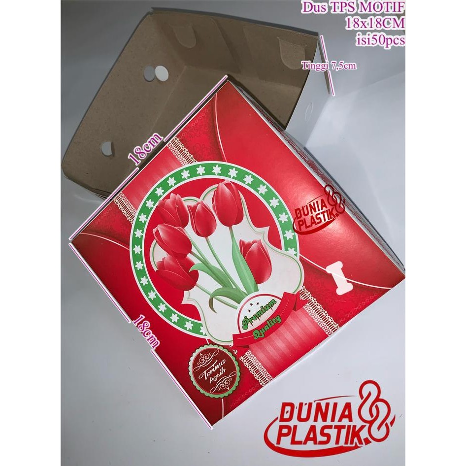 isi50pcs DUS MOTIF 18x18CM box kardus kotak kertas tempat makanan nasi
