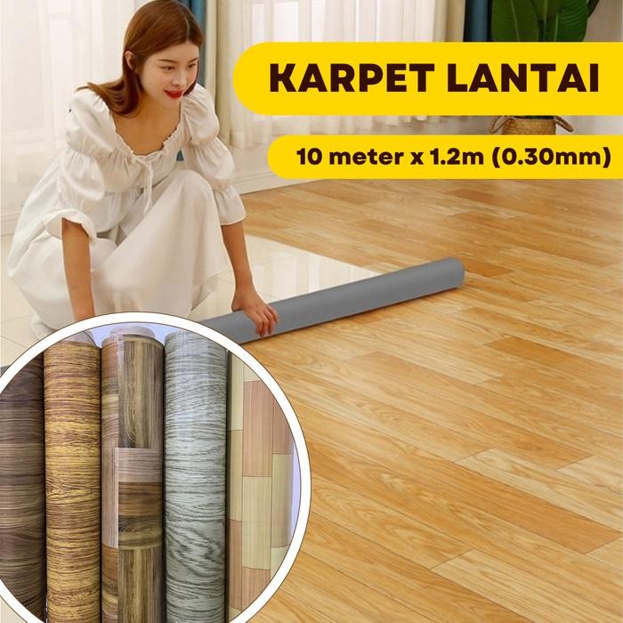 Karpet Lantai lapis Bahan Awet 10 Meter Anti Selip plastik karpet lantai 1 roll warna abu
