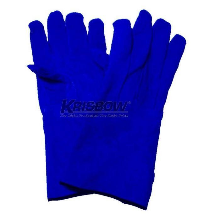 Krisbow Glove Welding 16 Inc Leather Blue Kw1000245