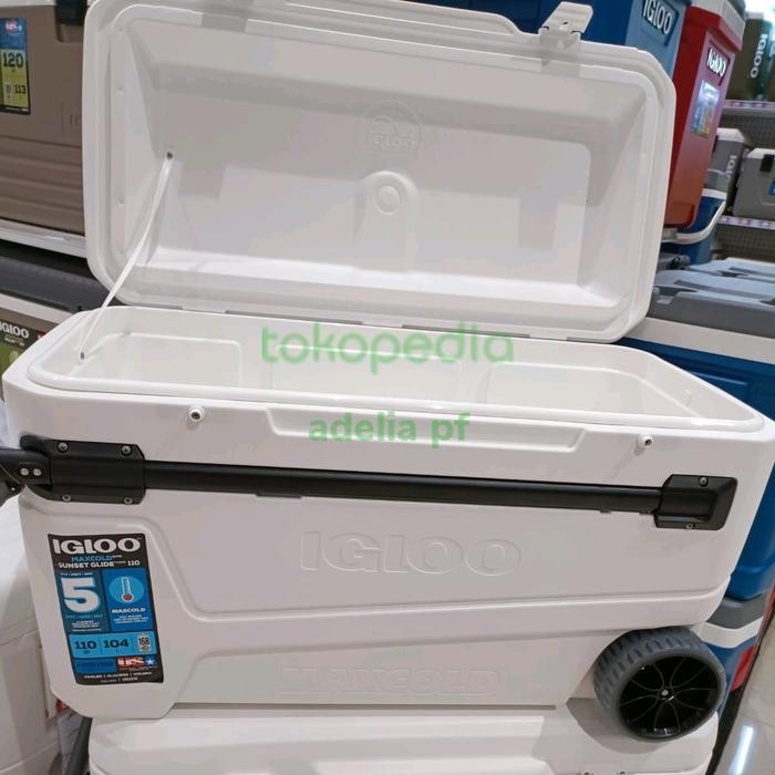 COOLER BOX IGLOO 110L SUNSET GLIDE DENGAN GAGANG TELESKOPIK DAN RODA Kode 1098