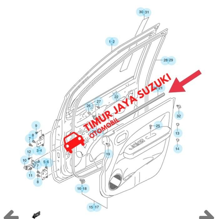 Pelipit Pintu Kaca Dalam Splash Asli Sgp Sparepart Suzuki