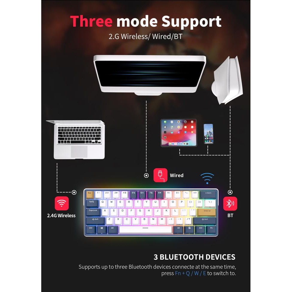 [Allthebest] Royal Kludge RK61 / RK-61 Plus Hotswap Mechanical Keyboard