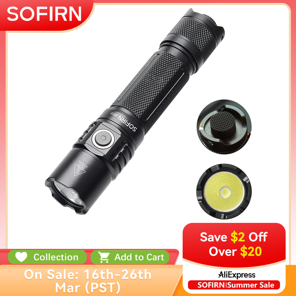 IMPORT Sofirn SP35T 3800lm Tactical 21700 Flashlight Powerful LED Light USB C Rechargeable Torch