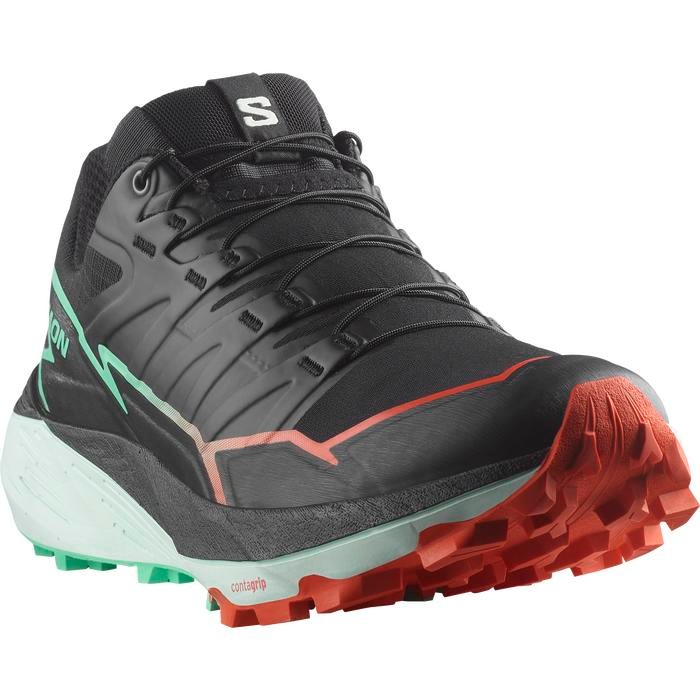 TRAIL RUNNING SHOES SALOMON THUNDERCROSS WOMEN BLACK/CHERRY TOMATO/ELECTRIC GREEN