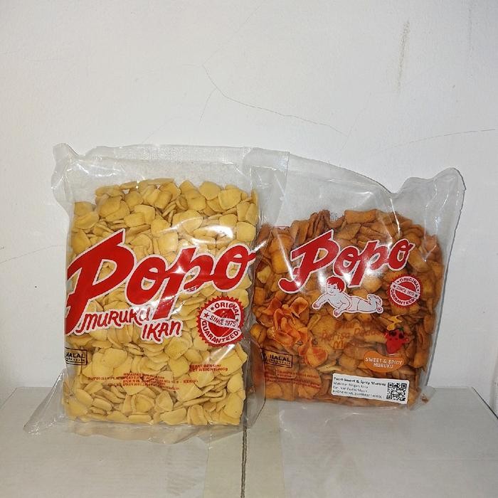 

New POPO MURUKU IKAN CEMILAN RINGAN RASA ORIGINAL DAN SWEET & SPICY 400GRAM Snack