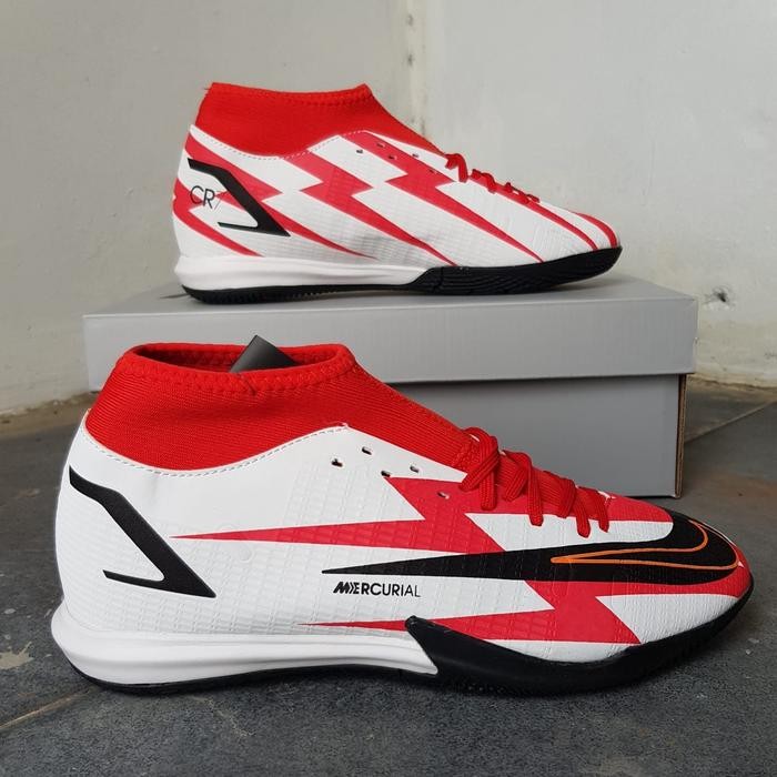 Sepatu Futsal Mercurial Superfly8 Academy CR7 Red ic