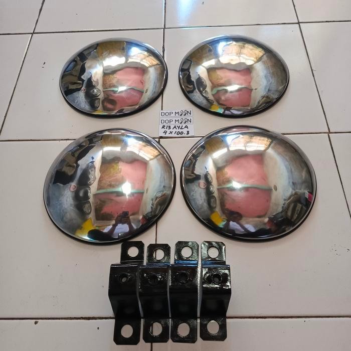 PREMIUM Dop moon Velg kaleng retro almunium R13 pcd 4x100.3 Daihatsu Ayla - Sigra - Dop retro