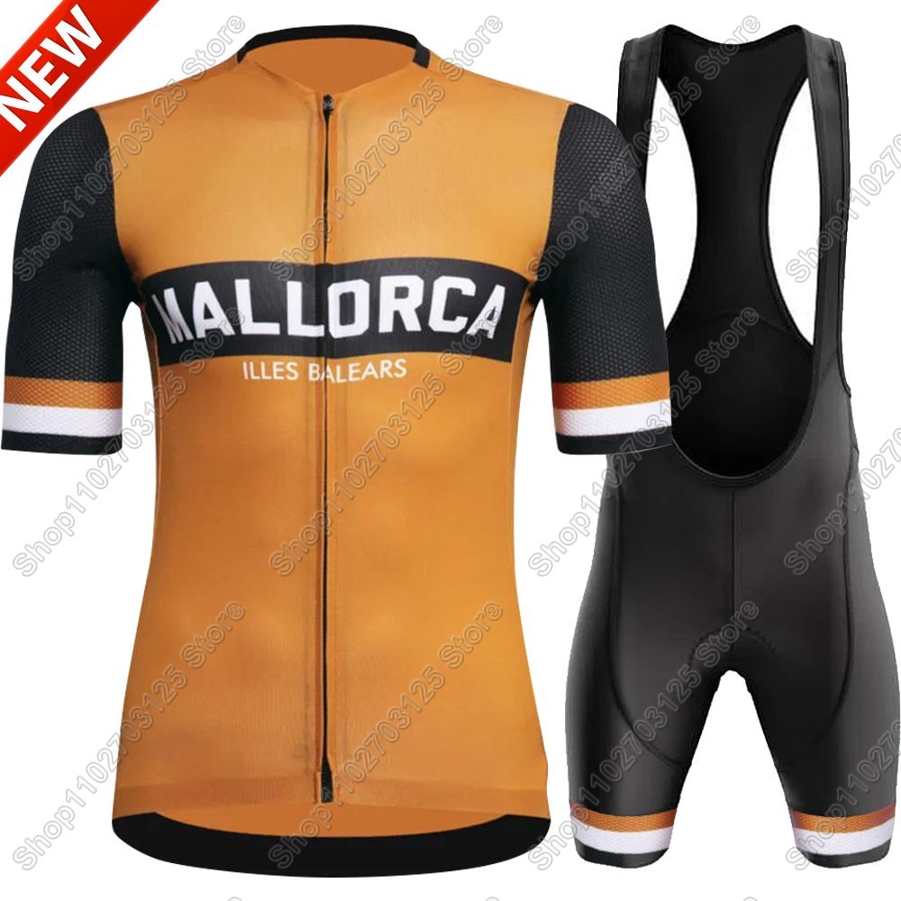 Mallorca 2025 Cycling Jersey Set Men Summer Retro Bicycle Clothing Road Bike Shirts Suit Bicycle Bib