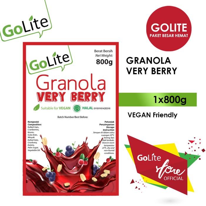 

Granola Golite Very Berry 800G Sereal Oatmeal Oats Food Kering Cereal