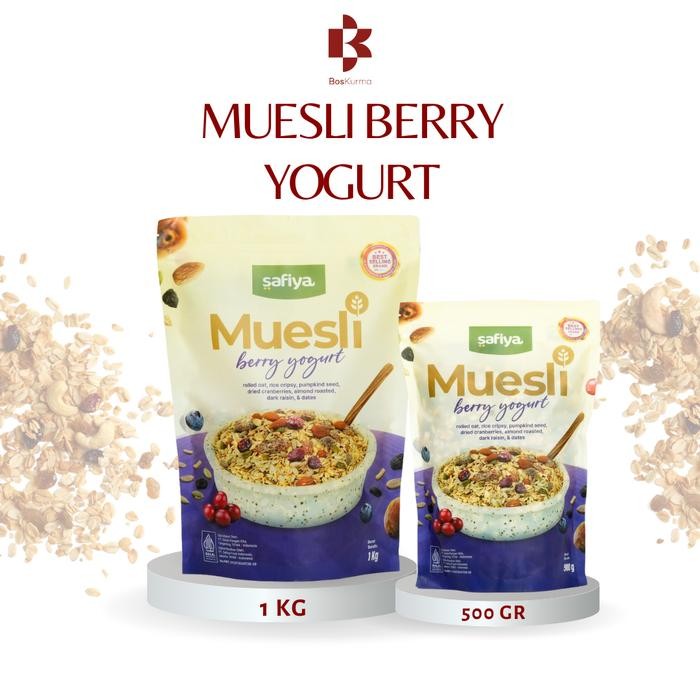 

Muesli Berry Yogurt Safiya 1 Kg - Sereal Sarapan Food Granola Oatmeal Cereal