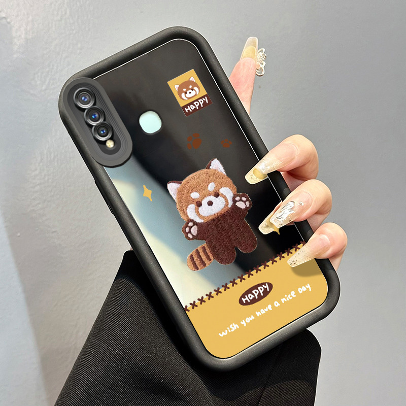 Casing Hp VIVO Y19 VIVO Y5s Case Casing HP Softcase Panda merah Kesing cermin baru penutup pelindung