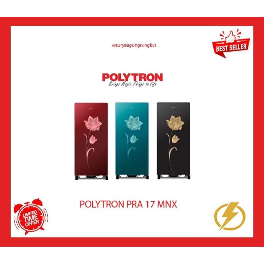 KULKAS POLYTRON 1 PINTU 170 LITER 75 WATT PRA - 17 MNX