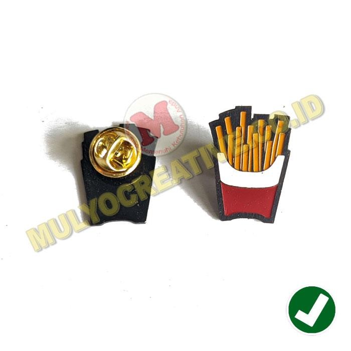 

Pin Bros Enamel Custom Pin Enamel Logo Kentang Goreng Bahan Kuningan PREMIUM