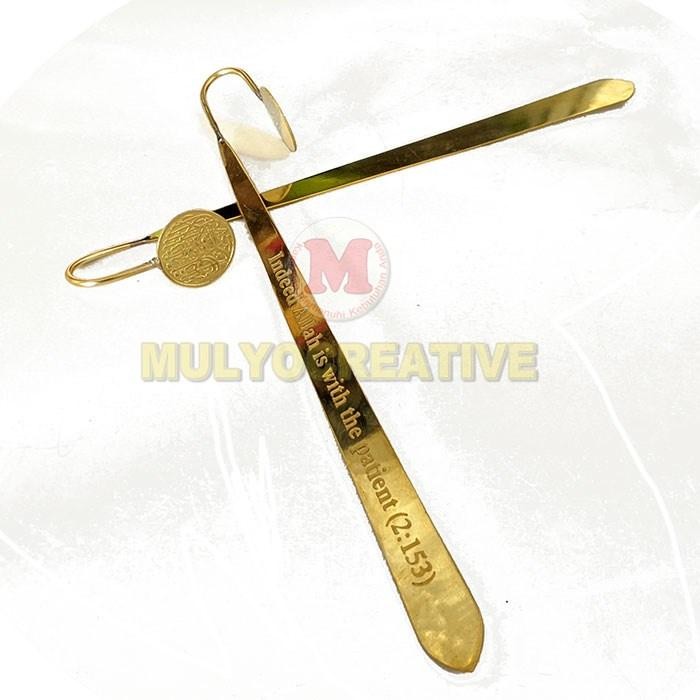 

Pembatas Al Quran Pembatas Buku Warna Gold PREMIUM