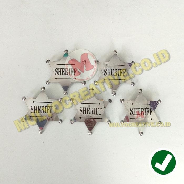 

Lencana Sheriff Ukr. 7X6 Cm Bahan Logam Stainless - Pin Bintang Serif PREMIUM