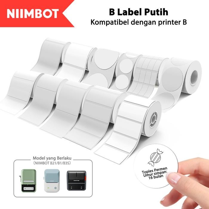 

Niimbot D11/D110/D101 Thermal Stiker Label Putih Tahan Air Anti-Minyak Anti-Gores Kertas