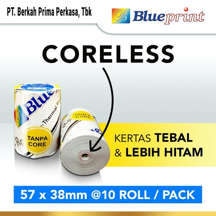 

Kertas Thermal / Kasir / Struk Ppob Blueprint 57X38 1 Pack Isi 10 Roll