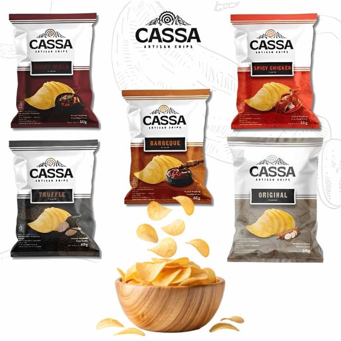 

Ready Cassa Artisan Chips / Snack Keripik Singkong / Keripik Aneka Varian Rasa / 60Gr