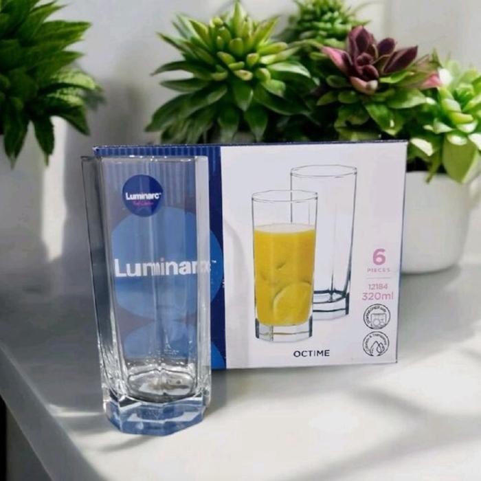 TERLARIS 1 SET 6 PCS LUMINARC OCTIME/GELAS LUMINARC/GELAS KACA/GELAS SUSU