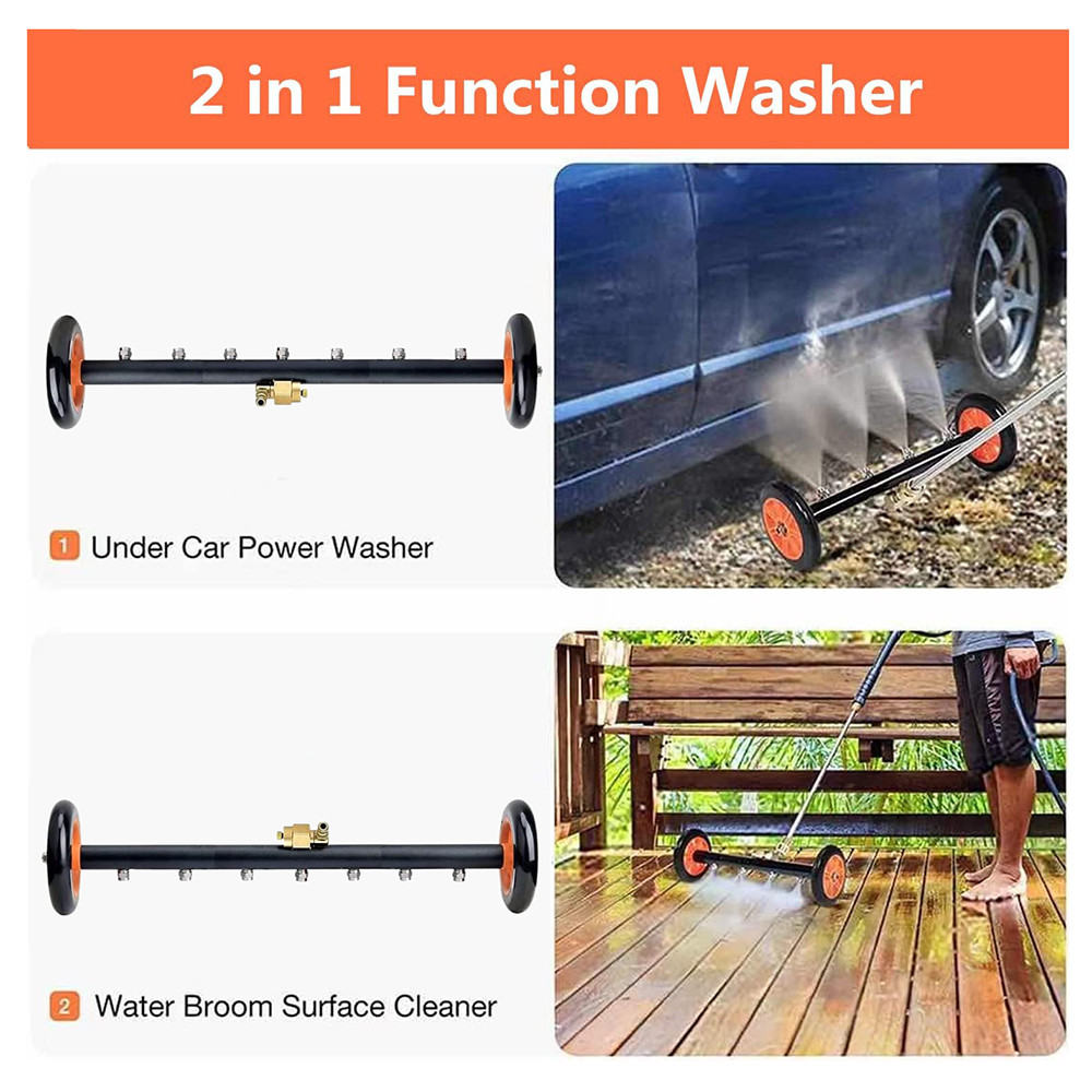 Jungleflash High Pressure Washer Undercarriage Cleaner Upgrade Extended 24 Inch Power Washer Surface