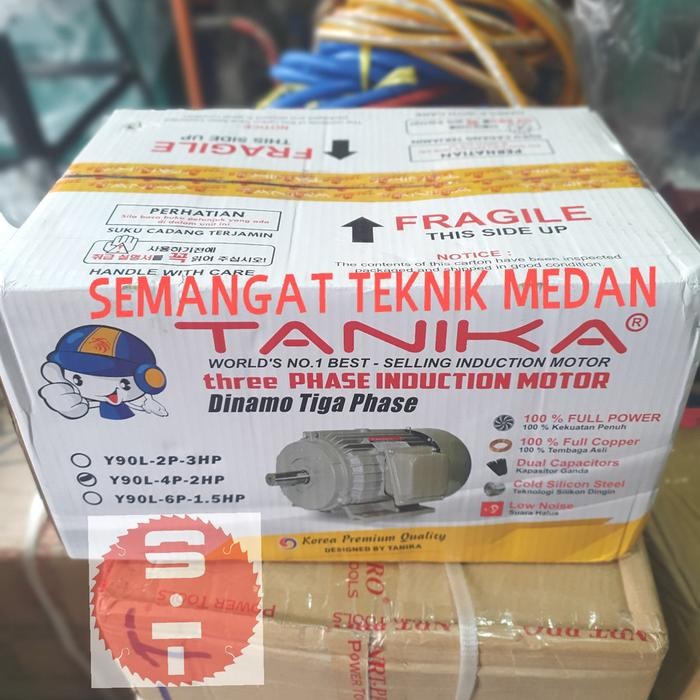 Dinamo Elektromotor Listrik 2Hp Putaran Cepat 3 Phase Tembaga Tanika