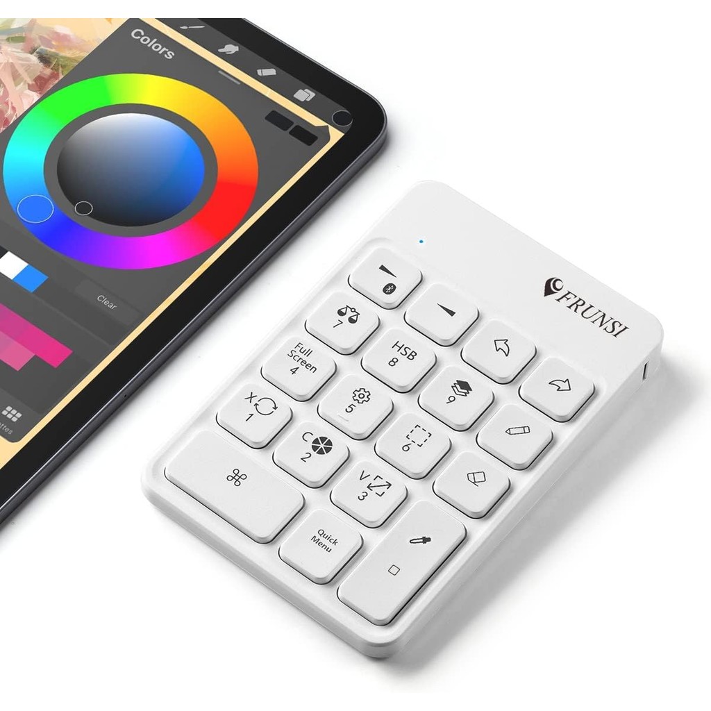 FRUNSI Wireless Bluetooth Shortcut Keyboard for iPad Procreate Graphics Drawing Tablet Painting Mini