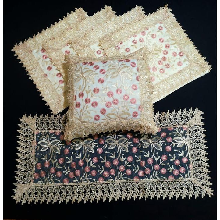 Sarung Bantal Kursi Sofa Set Bordir Mewah
