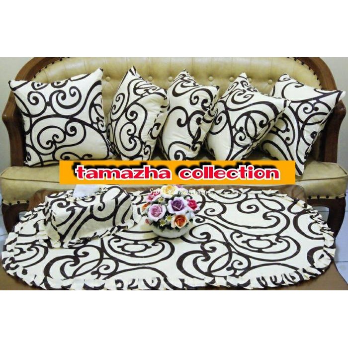 SARUNG BANTAL SOFA SET KIWIR COKLAT MUDA